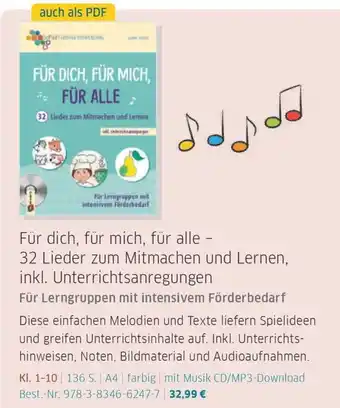 Veritas Für dich, für mich, für alle - 32 Lieder zum Mitmachen und Lernen, inkl. Unterrichtsanregungen Angebot
