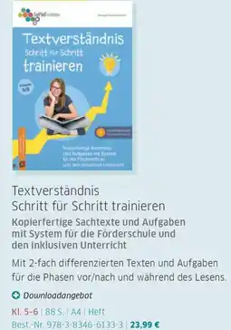Veritas Textverständnis Schritt für Schritt trainieren Angebot
