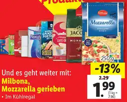 Lidl Milbona Mozzarella gerieben Angebot