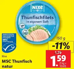 Lidl Nixe MSC Thunfisch natur Angebot