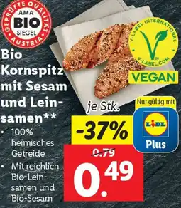Lidl Bio Kornspitz mit Sesam und Leinsamen Angebot