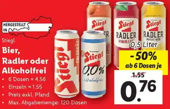 Lidl Stiegl Bier, Radler oder Alkoholfrei Angebot
