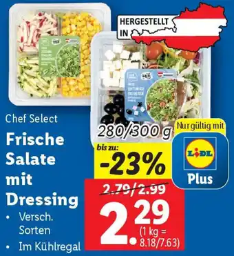 Lidl Chef Select Frische Salate mit Dressing Angebot