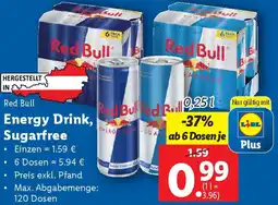 Lidl Red Bull Energy Drink, Sugarfree Angebot