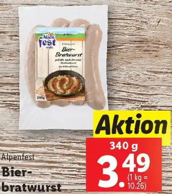 Lidl Alpenfest Bier bratwurst Angebot