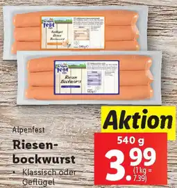 Lidl Alpenfest Riesenbockwurst Angebot