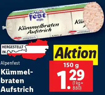 Lidl Alpenfest Kümmelbraten Aufstrich Angebot