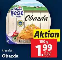 Lidl Alpenfest Obazda Angebot