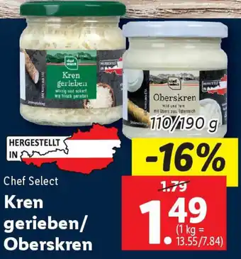 Lidl Chef Select Kren gerieben/ Oberskren Angebot