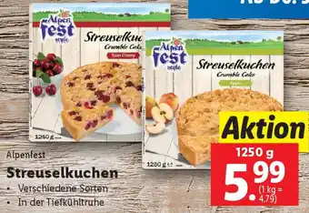 Lidl Alpenfest Streuselkuchen Angebot