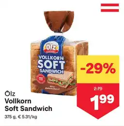 MPreis Ölz Vollkorn Soft Sandwich Angebot
