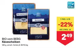 MPreis BIO vom BERG Käsescheiben Angebot
