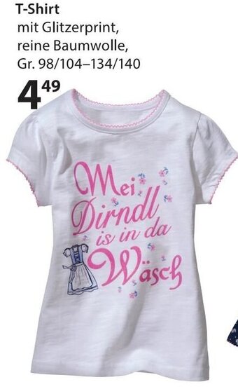 NKD T-Shirt Mit Glitzerprint Reine Baumwolle 98/104-134/140 Angebot