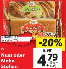 Lidl Ölz Nuss oder Mohn Stollen Angebot