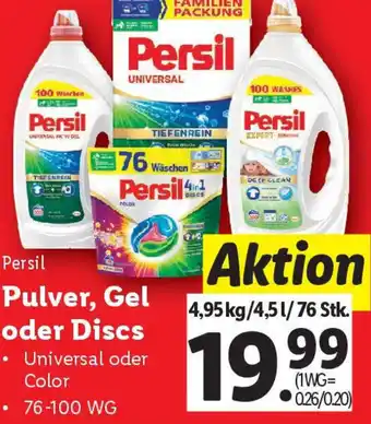 Lidl Persil Pulver, Gel oder Discs Angebot