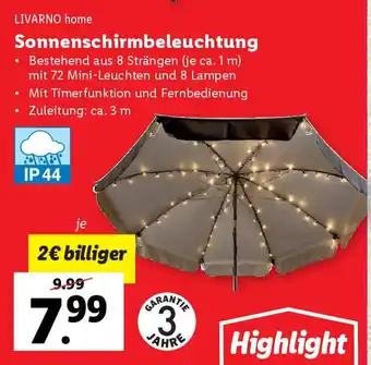 Lidl LIVARNO home Sonnenschirmbeleuchtung Angebot