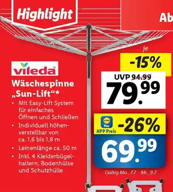 Lidl Wäschespinne Sun-Lift Angebot