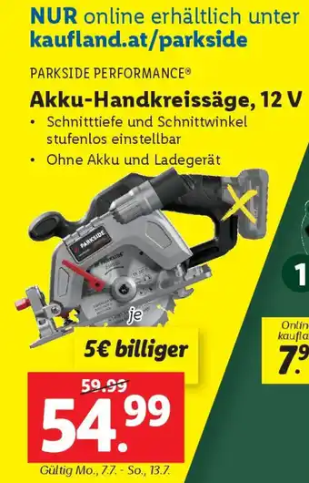 Lidl PARKSIDE PERFORMANCE Akku-Handkreissäge Angebot