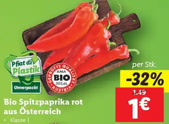 Lidl Bio Spitzpaprika rot aus Österreich Angebot