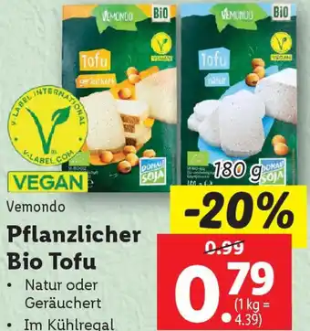 Lidl VEGAN Vemondo Pflanzlicher Bio Tofu Angebot