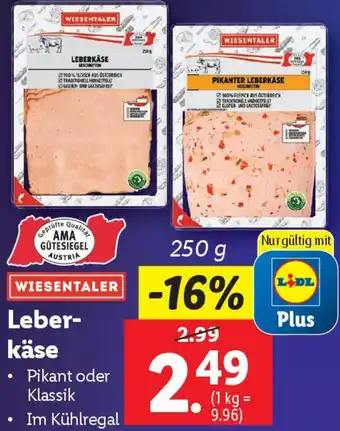 Lidl WIESENTALER Leberkäse Angebot