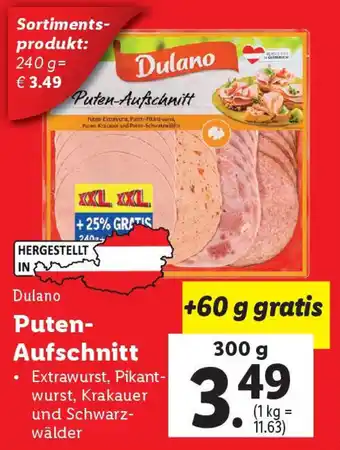 Lidl Dulano Puten Aufschnitt Angebot