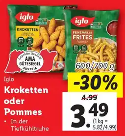 Lidl iglo Kroketten oder Pommes Angebot