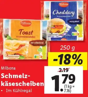 Lidl Milbona Schmelz käsescheiben Angebot