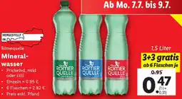 Lidl Römerquelle Mineralwasser Angebot