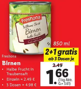 Lidl Freshona Birnen Angebot