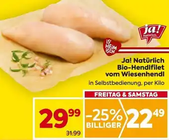 Billa Ja! Natürlich Bio-Hendlfilet vom Wiesenhendl Angebot