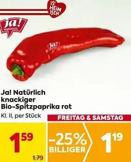 Billa Ja! Natürlich knackiger Bio-Spitzpaprika rot Angebot