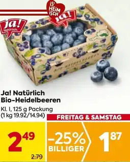 Billa Ja! Natürlich Bio Heidelbeeren Angebot