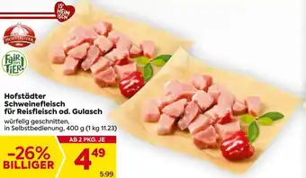 Billa Hofstädter Schweinefleisch für Reisfleisch od. Gulasch Angebot