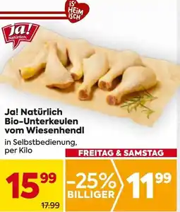 Billa Ja! Natürlich Bio-Unterkeulen vom Wiesenhendl Angebot