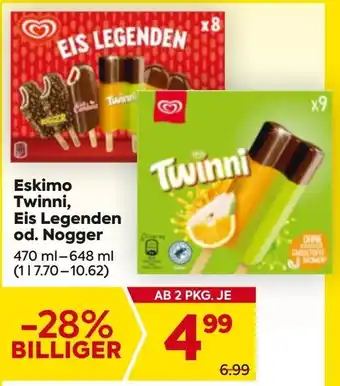 Billa Eskimo Twinni, Eis Legenden od. Nogger Angebot