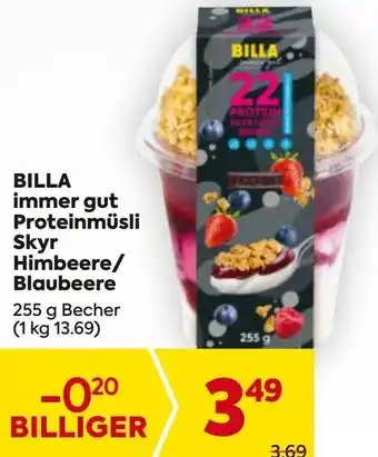Billa BILLA immer gut Proteinmüsli Skyr Himbeere/ Blaubeere Angebot