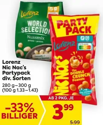 Billa Lorenz Nic Nac's Partypack Angebot