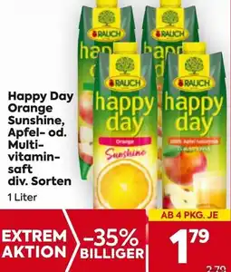 Billa Happy Day Orange Sunshine, Apfel-od. Multi- vitaminsaft Angebot