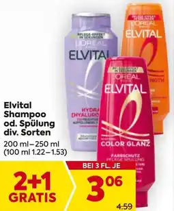Billa Elvital Shampoo od. Spülung Angebot