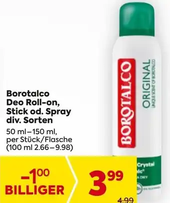 Billa Borotalco Deo Roll-on, Stick od. Spray Angebot