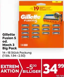 Billa Gillette Fusion 5 od. Mach 3 Angebot