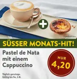 Interspar Pastel de Nata mit einem Cappuccino Angebot