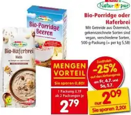 Interspar Bio Porridge oder Haferbrei Angebot