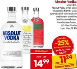 Interspar Absolut Vodka Angebot