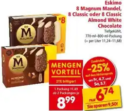 Interspar Eskimo 8 Magnum Mandel, 8 Classic oder 8 Classic Almond White Chocolate Angebot