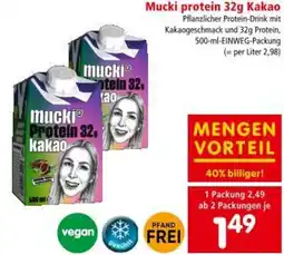 Interspar Mucki protein 32g Kakao Angebot