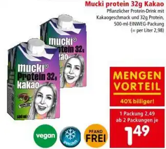Interspar Mucki protein 32g Kakao Angebot