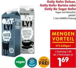 Interspar Oatly Hafer Deluxe, Oatly Hafer Barista oder Oatly No Sugar Hafer Angebot