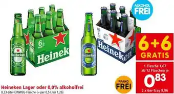 Interspar Heineken Lager oder 0,0% alkoholfrei Angebot